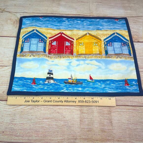 Four Handmade Placemats Lighthouses Nautical Beach Shacks - MULTICOLORED - Picture 4 of 6